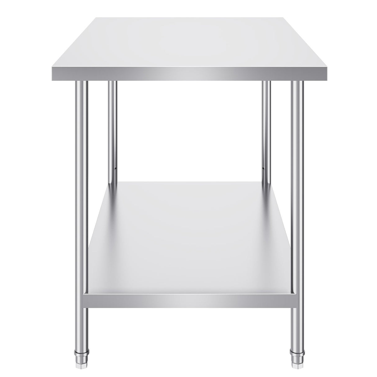 VEVOR Stainless Steel Prep Table, 30 x 48 x 34 Inch, Heavy Duty Metal Worktable with 3 Adjustable Height Levels, Commercial Workstation for Kitchen Garage Restaurant Backyard
