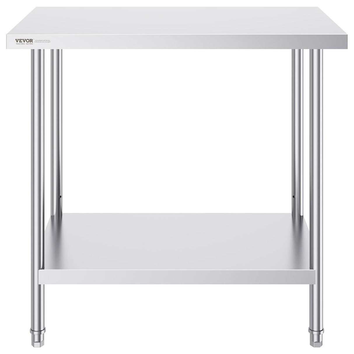 Stainless Steel Prep Table, 24 x 36 x 34 Inch, Heavy Duty Metal Worktable with 3 Adjustable Height Levels, Commercial Workstation for Kitchen Garage Restaurant Backyard