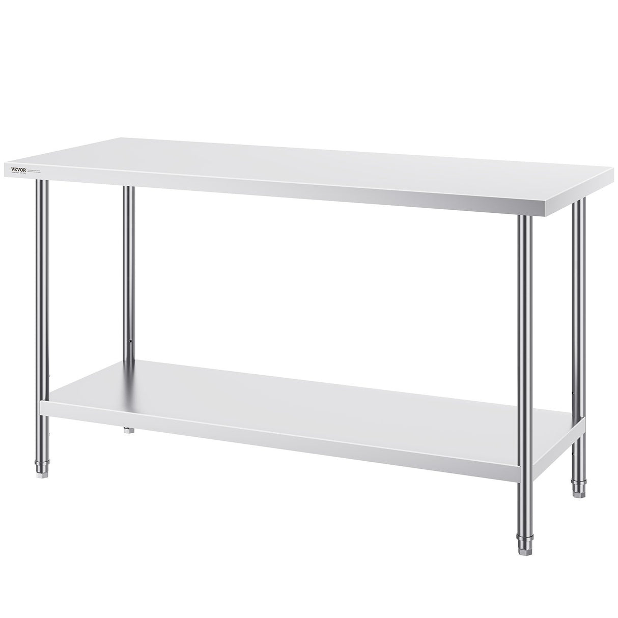 VEVOR Stainless Steel Work Prep Table Commercial Worktable Food Prep 24x60x34in