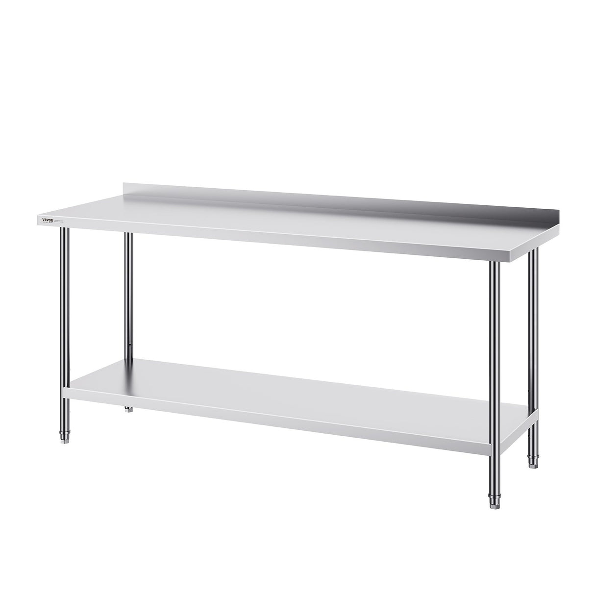 VEVOR 24 x 72 x 36 Inch Stainless Steel Work Table, Commercial Food Prep Worktable Heavy Duty Prep Worktable, Metal Work Table with Adjustable Height