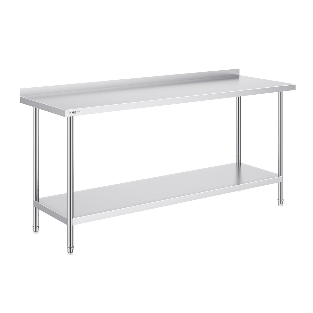 VEVOR 24 x 72 x 36 Inch Stainless Steel Work Table, Commercial Food Prep Worktable Heavy Duty Prep Worktable, Metal Work Table with Adjustable Height