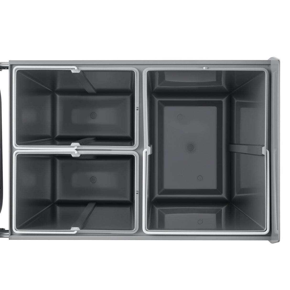 Pullout Trash Can for Kitchen Cabinets, 20+10+10L Double Under Sink Garbage Waste Recycling Bin, Under Mount Waste Container, with Heavy Duty Metal Full Extension Sliding System and Handle