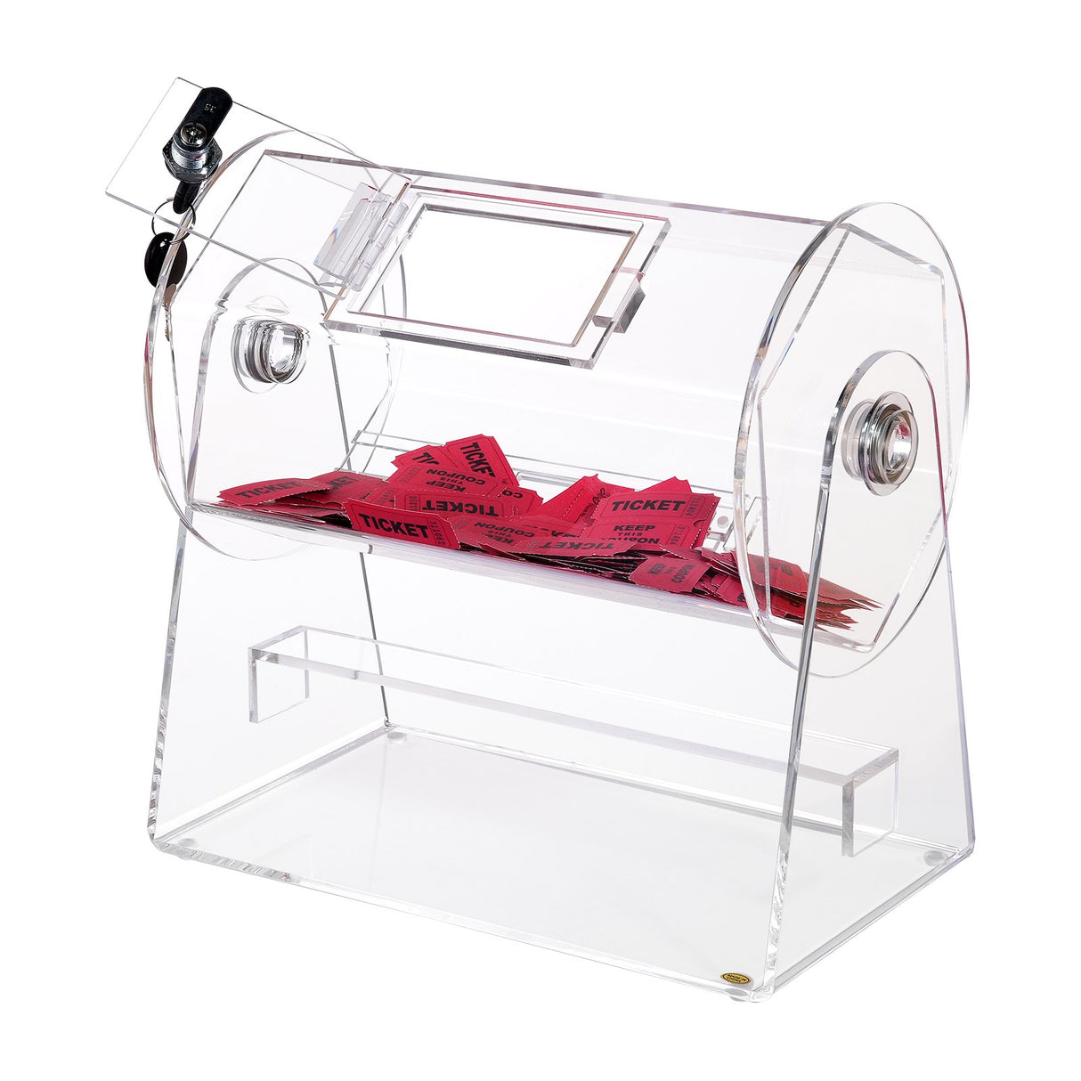 VEVOR Acrylic Raffle Drum, Holds 2500 Tickets or 100 Raffle Balls, Professional Raffle Ticket Spinni