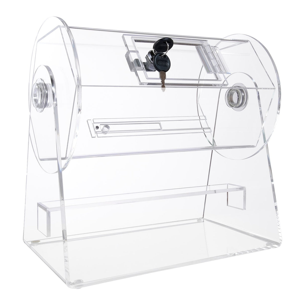 VEVOR Acrylic Raffle Drum, Holds 2500 Tickets or 100 Raffle Balls, Professional Raffle Ticket Spinning Cage with 2 Keys, Transparent Lottery Spinning Drawing, Raffle Ticket Box for Lottery Games Bingo