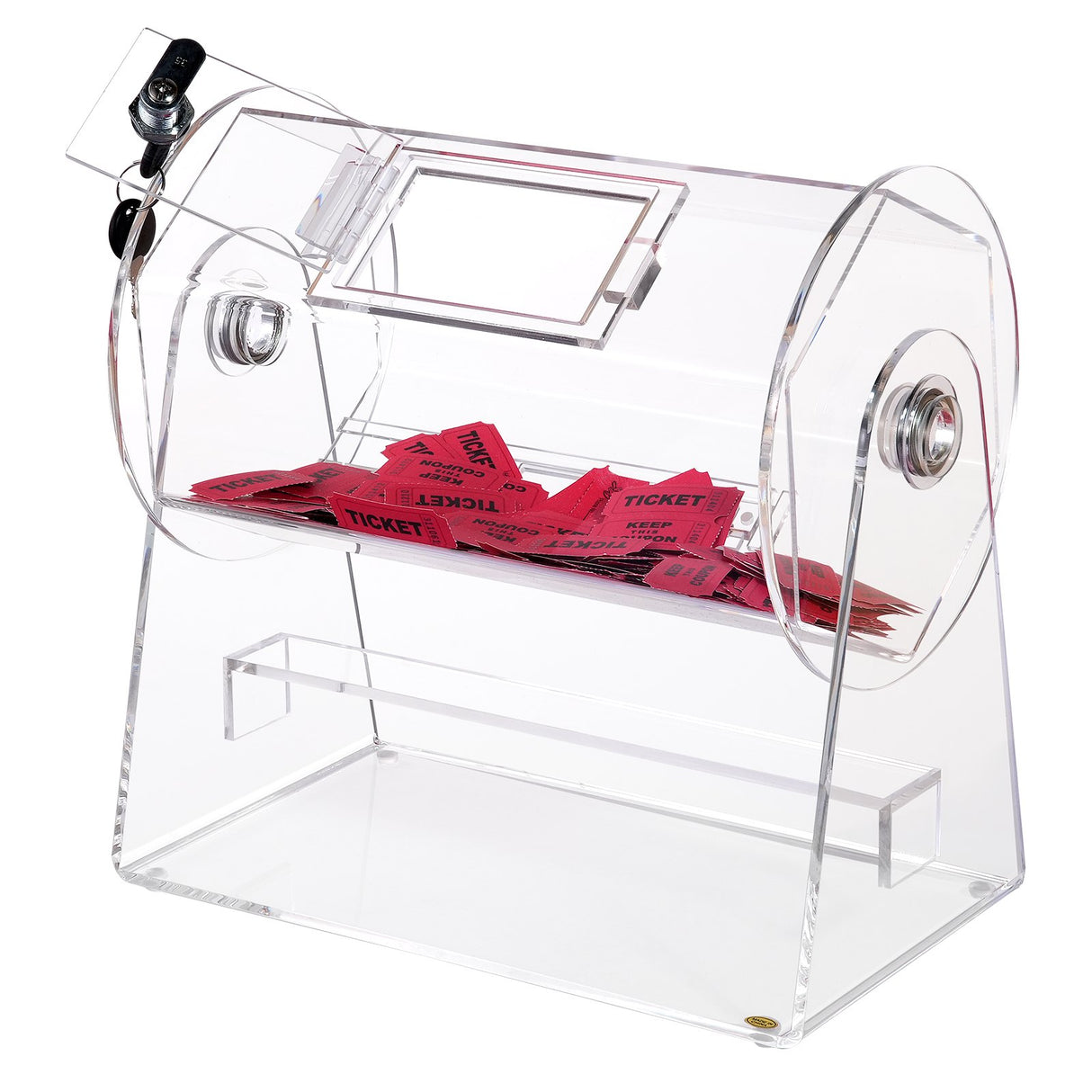 VEVOR Acrylic Raffle Drum, Holds 2500 Tickets or 100 Raffle Balls, Professional Raffle Ticket Spinni