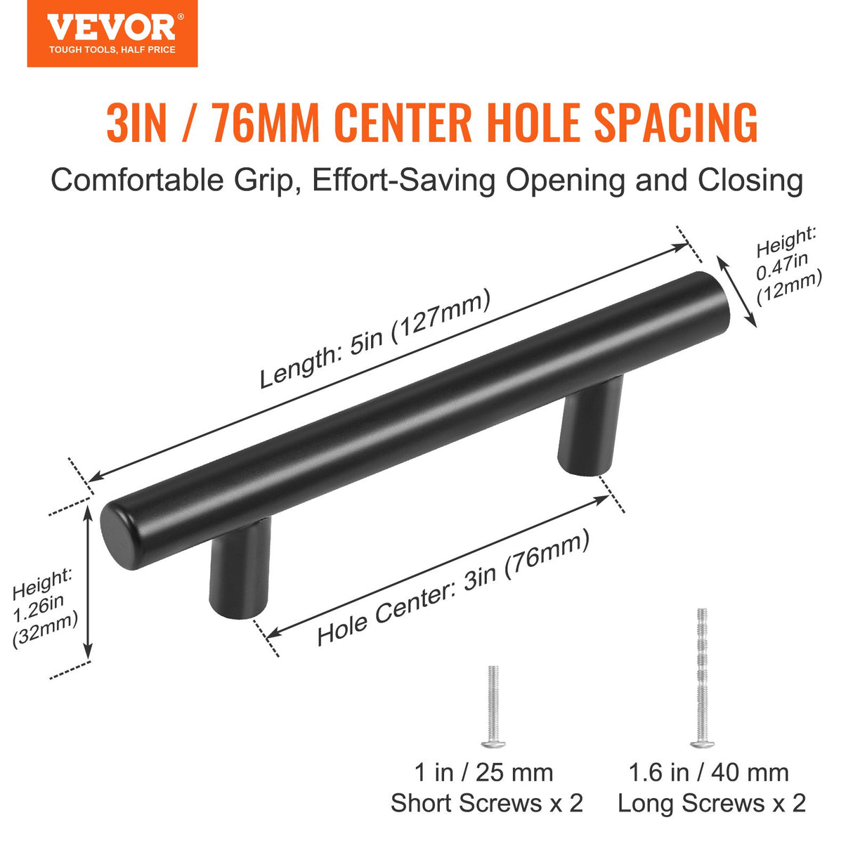 VEVOR 30 Pack Cabinet Pulls, 3in / 76mm Center to Center Slim Kitchen Cabinet Drawer, Stainless Steel Modern Kitchen Cupboard Door Handles for Kitchen
