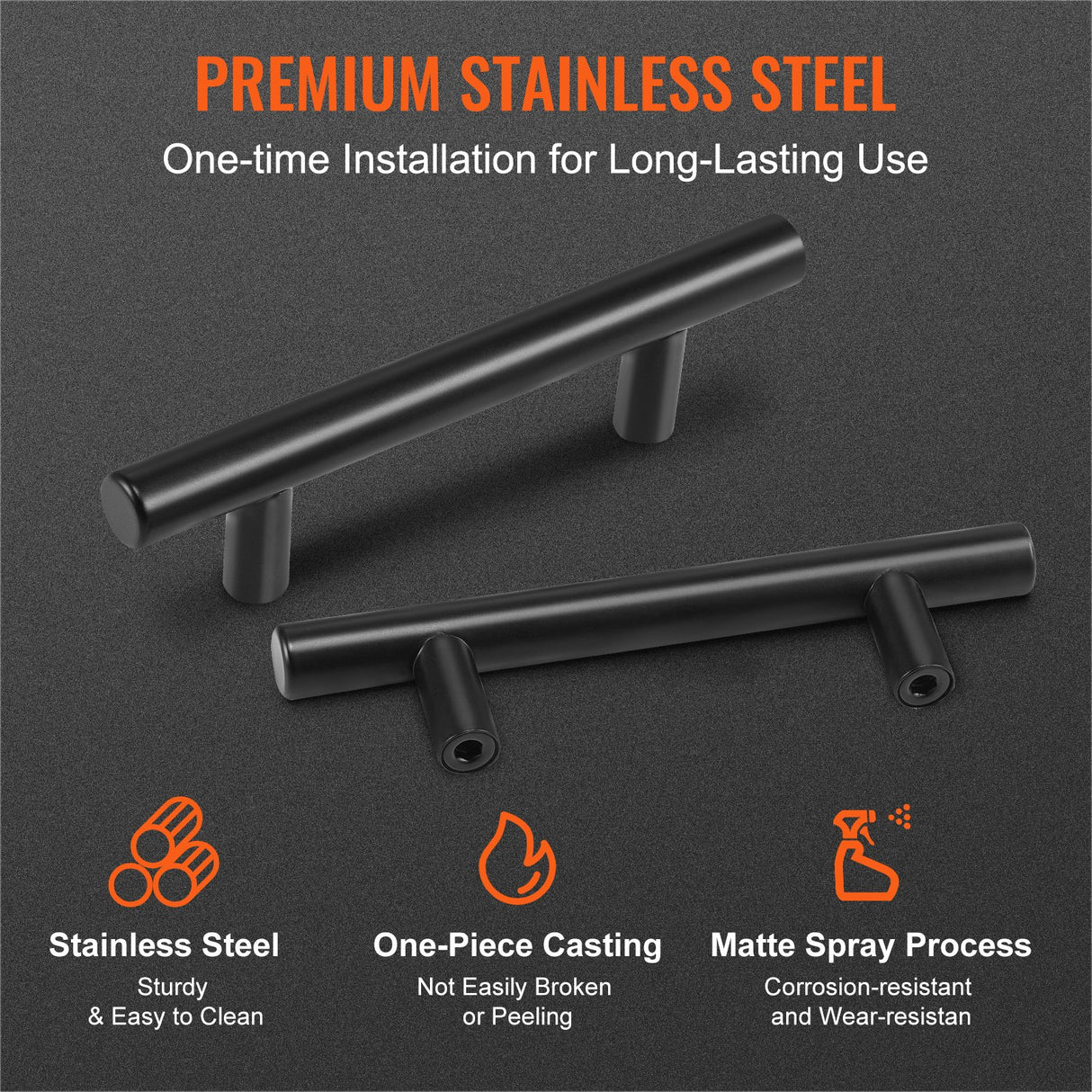 VEVOR 30 Pack Cabinet Pulls, 3in / 76mm Center to Center Slim Kitchen Cabinet Drawer, Stainless Steel Modern Kitchen Cupboard Door Handles for Kitchen