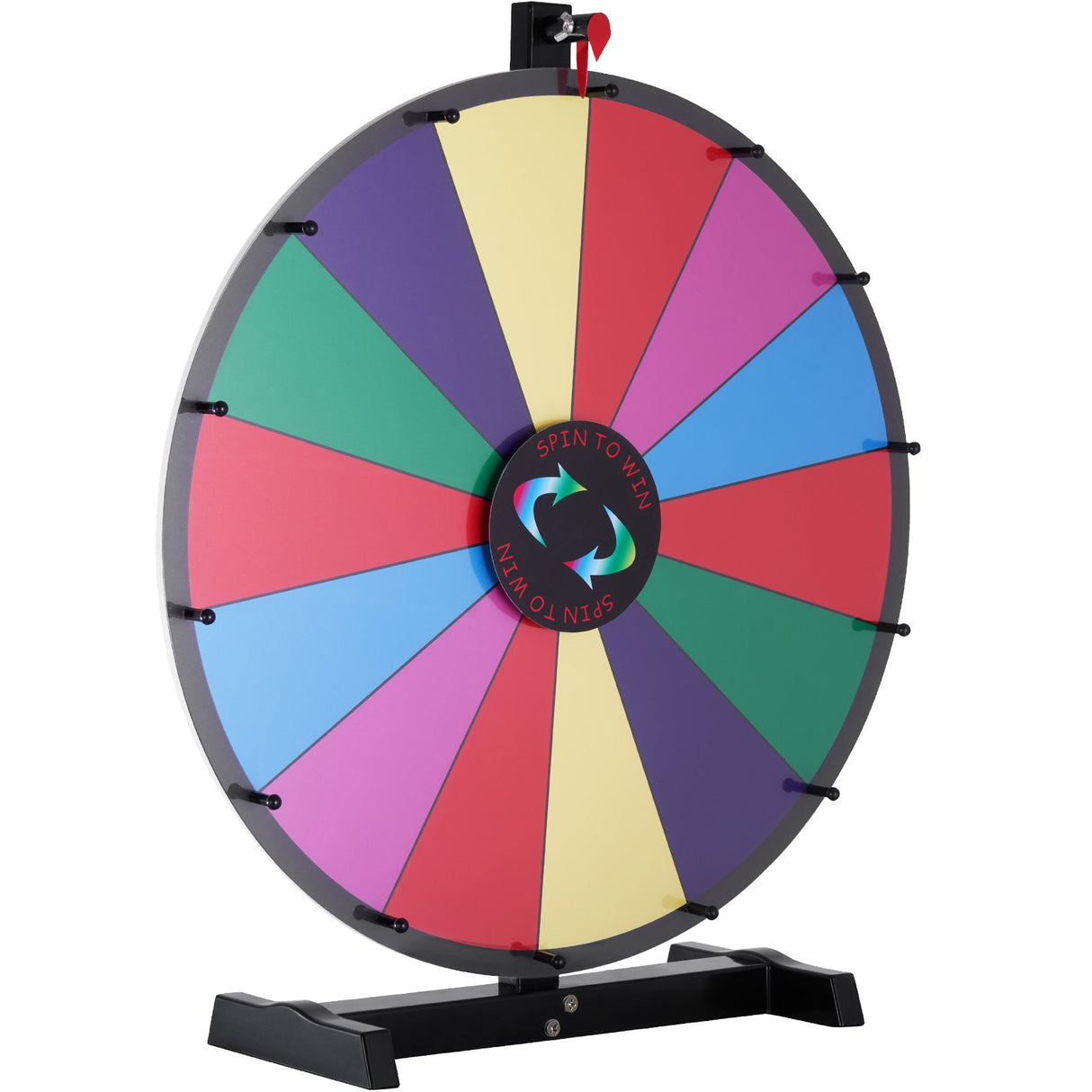 VEVOR 24 inch Spinning Prize Wheel, 14 Slots Tabletop Spinner, Heavy Duty Roulette Wheel with a Dry Erase and 2 Markers, Win Fortune Spin Games in Party Pub Trade Show Carnival