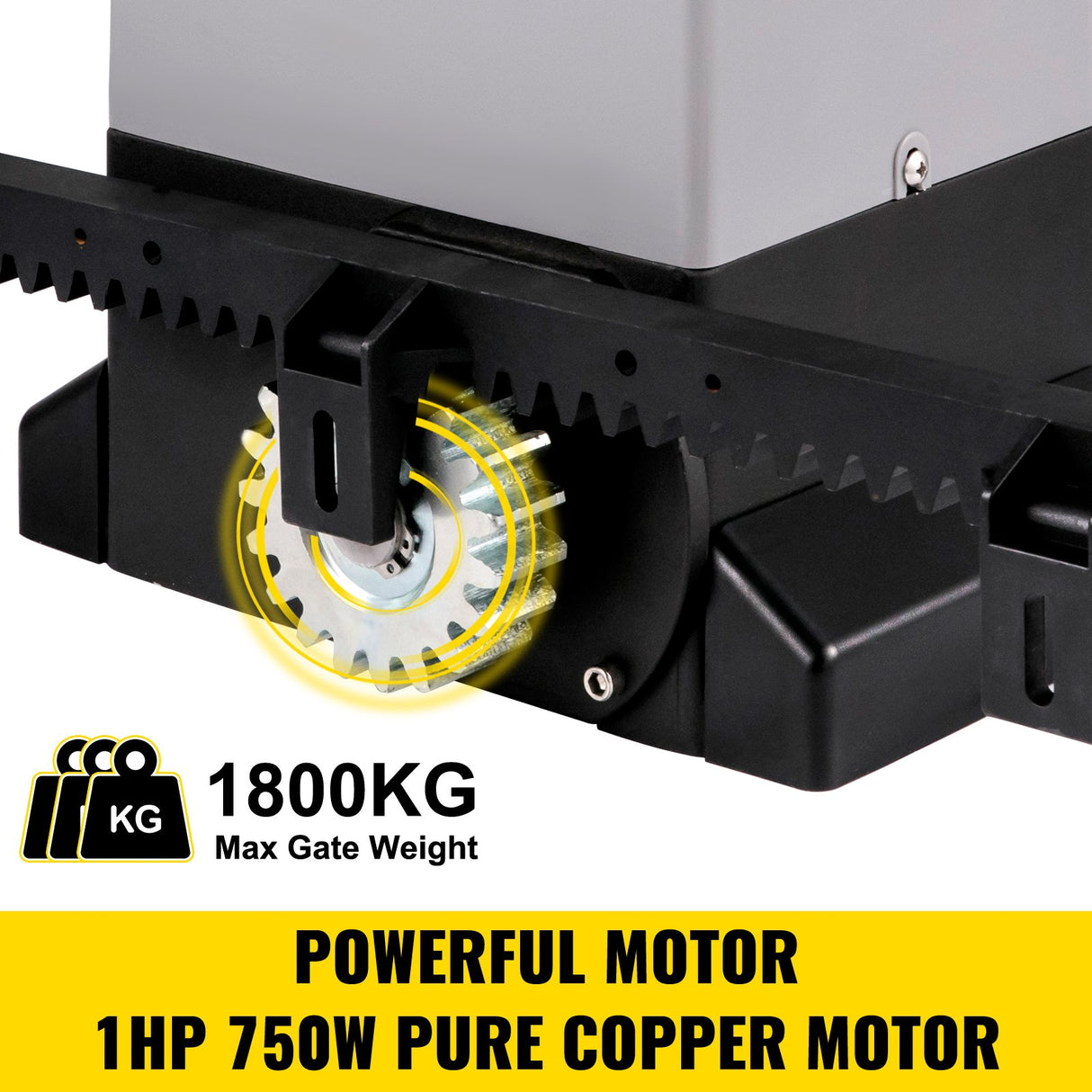 VEVOR Sliding Gate Opener, 1800 KG 4 m, Automatic Sliding Gate with 4 Remote Controllers & APP Control, Electric Rolling Driveway Slide Gate Motor, Complete Gate Operator Hardware Security System Kit