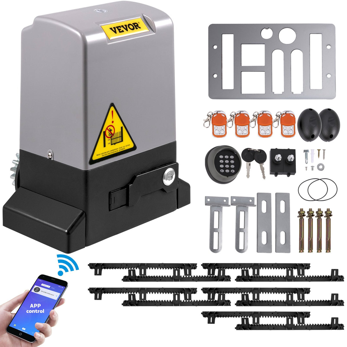 VEVOR Sliding Gate Opener Automatic Sliding Gate 1800 KG 4 Remote & APP Control