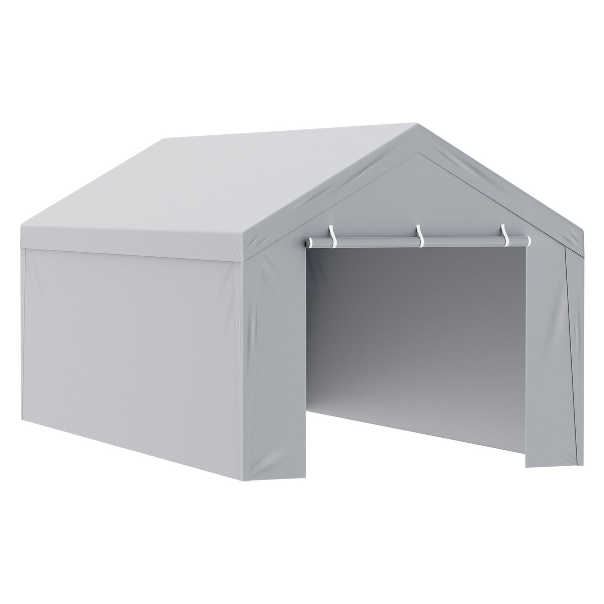 VEVOR Carport Replacement Canopy Cover Top + Side Wall 10 x 20 ft, Garage Tent Shelter Tarp Heavy-Duty Waterproof & UV Protected, Easy Installation with Ball Bungees,White (Frame Not Included)