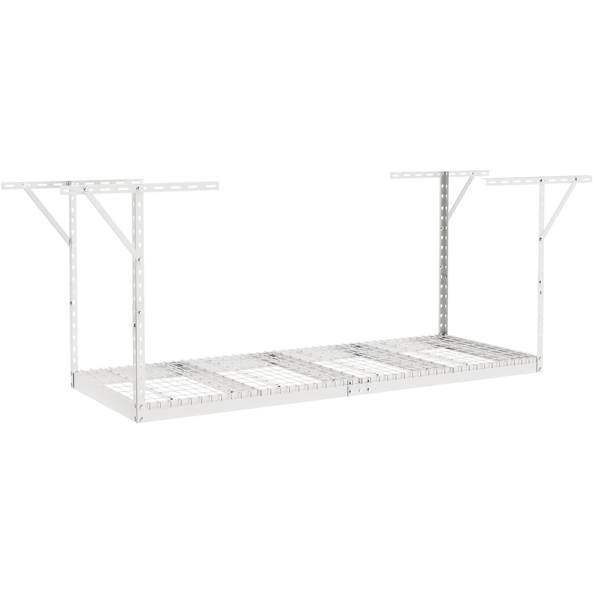 VEVOR Overhead Garage Storage Rack, 91.44x243.84cm Garage Ceiling Storage Racks, Heavy Duty Adjustable Cold Rolled Steel Racks for Garage Storage, Organization, 272.16kg Load Capacity, 22''-40", White