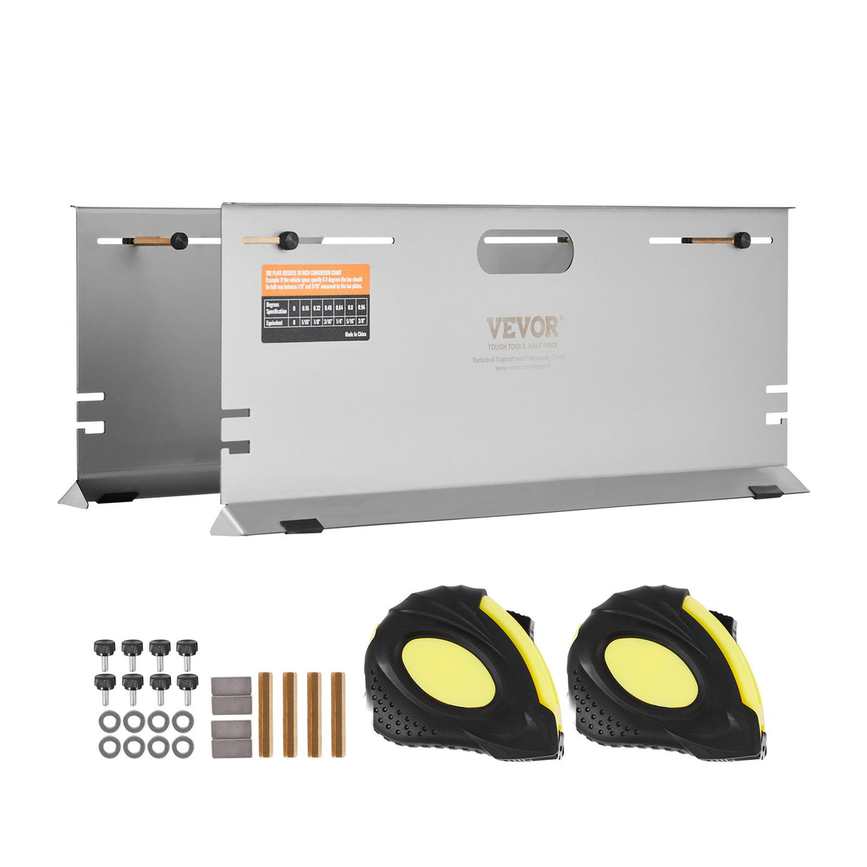 VEVOR Wheel Alignment Tool, 2-Pack Alignment Tool Toe Plates, Stainless Steel Toe Angle Measurement Tool Plate, 4 Alignment Rods and Magnetic Slots,