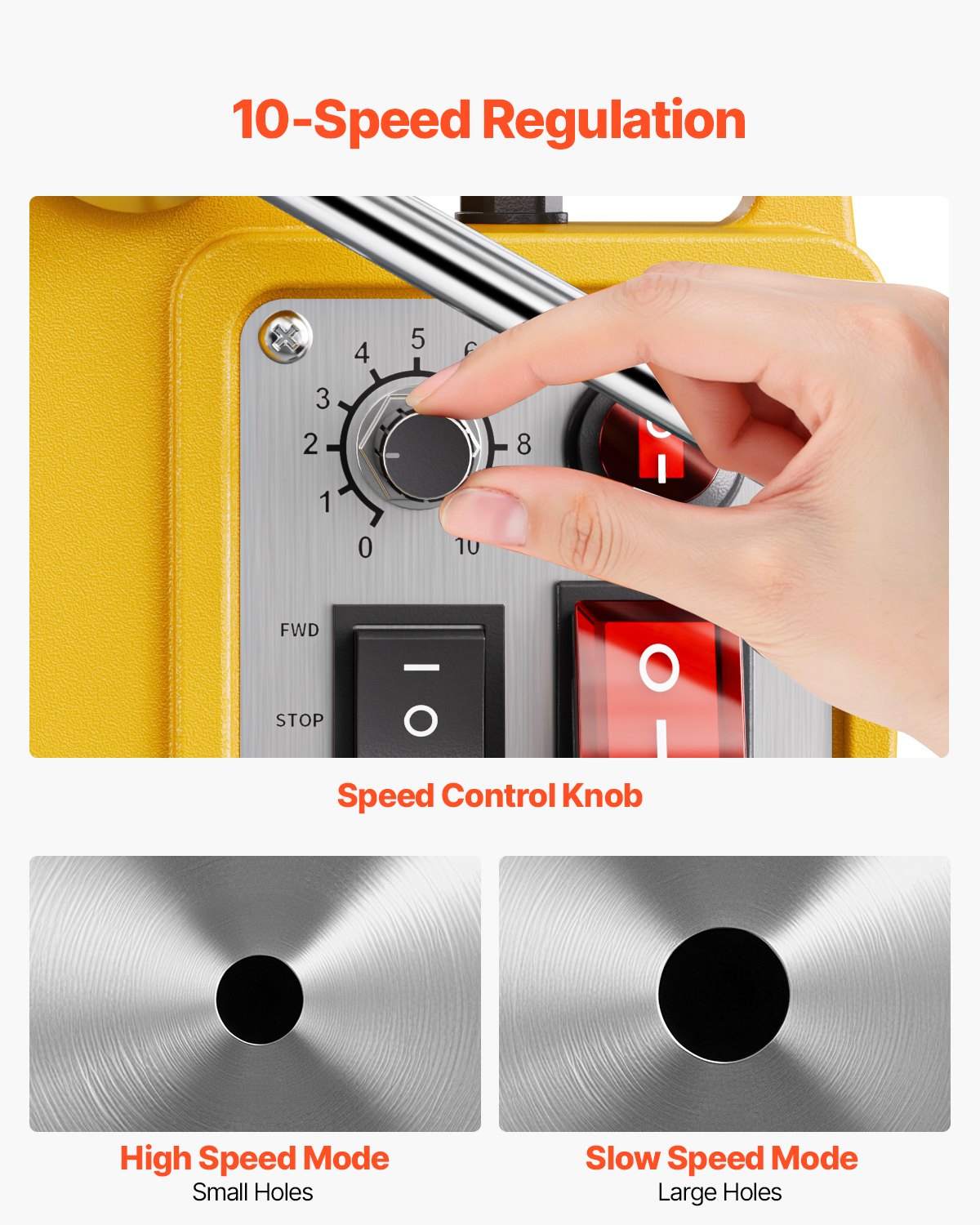 Magnetic Drill 1200W 2810 lbf Mag Drill Press 1.6 in Boring Diameter Yellow