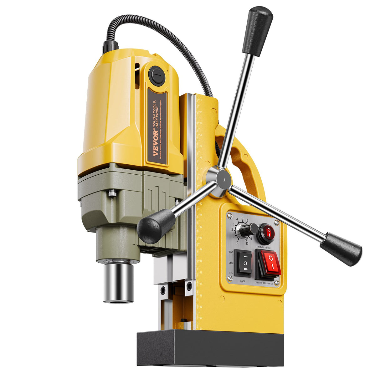 Magnetic Drill 1200W 2810 lbf Mag Drill Press 1.6 in Boring Diameter Yellow