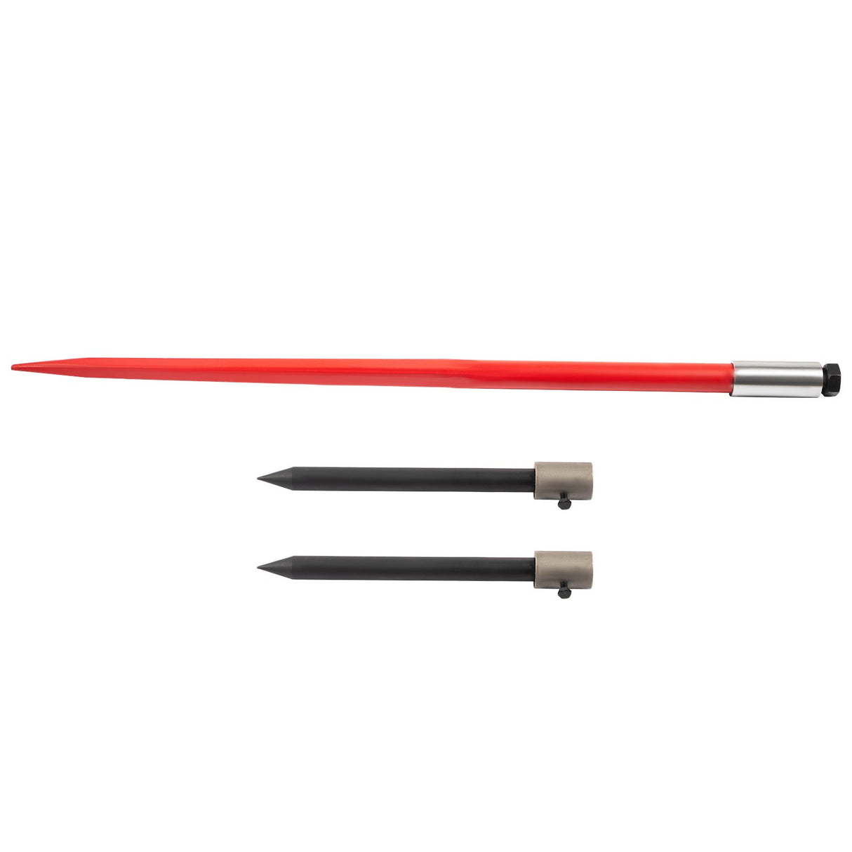 VEVOR Hay Spear 49" Bale Spear 3000 lbs Capacity, Bale Spike Quick Attach Square Hay Bale Spears, Red Coated Bale Forks, Bale Hay Spike with 2