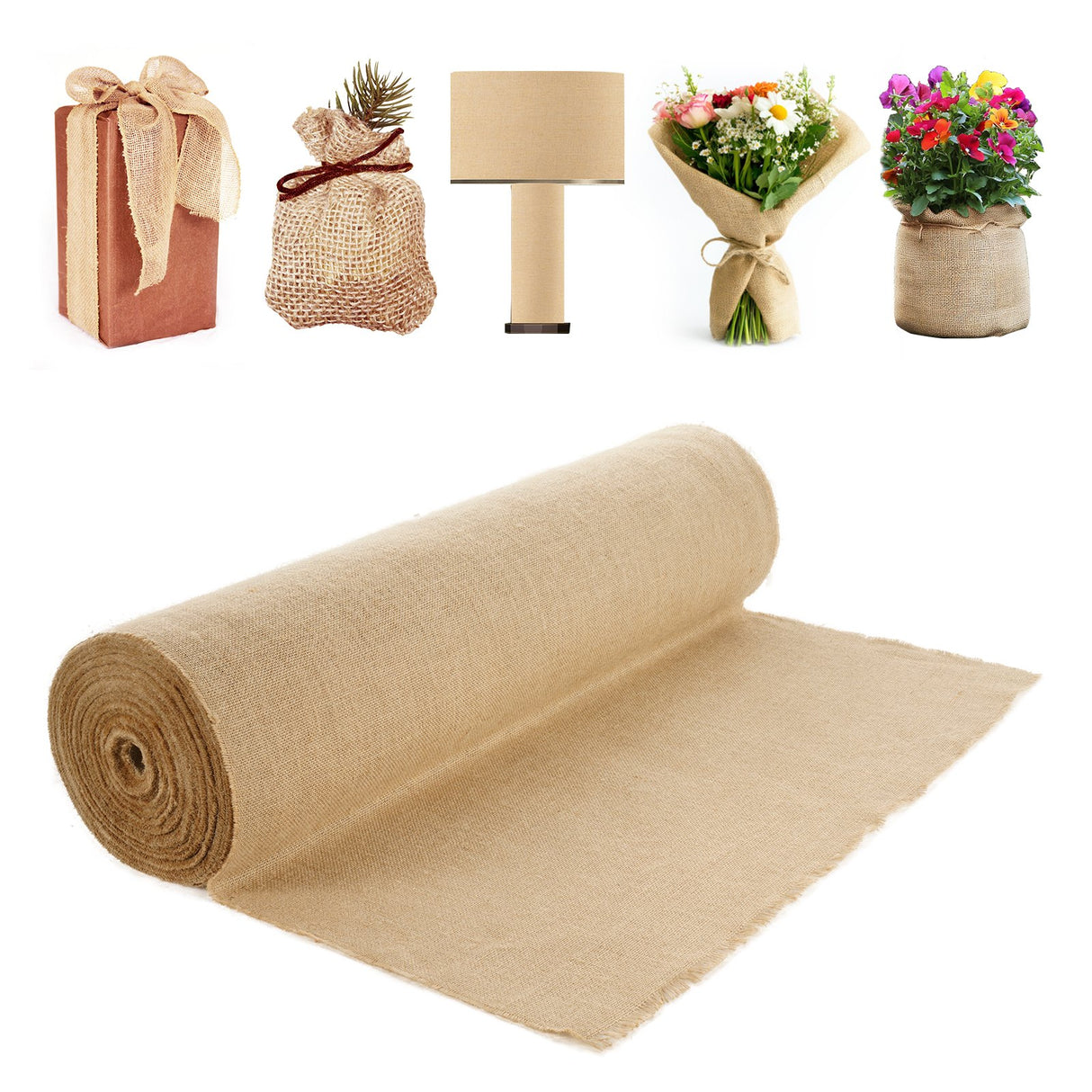 VEVOR Burlap Fabric Roll Burlap Tree Wrap 914 mm x 45.7 m for Crafts & Plants