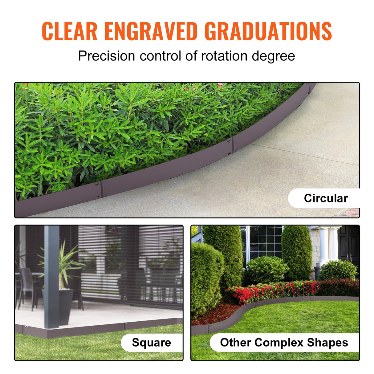 VEVOR Steel Landscape Edging, 5-pack Steel Garden Edging Borders, 39" L x 5" H Strips, Hammer-in Edging Border, Bendable Metal Landscape Edging for