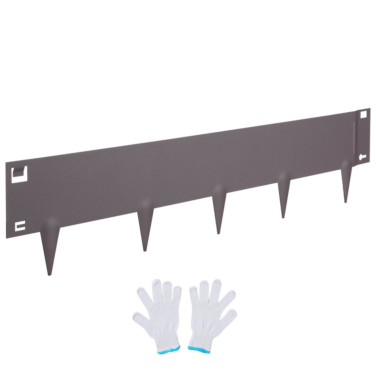 VEVOR Steel Landscape Edging, 5-pack Steel Garden Edging Borders, 39" L x 5" H Strips, Hammer-in Edging Border, Bendable Metal Landscape Edging for