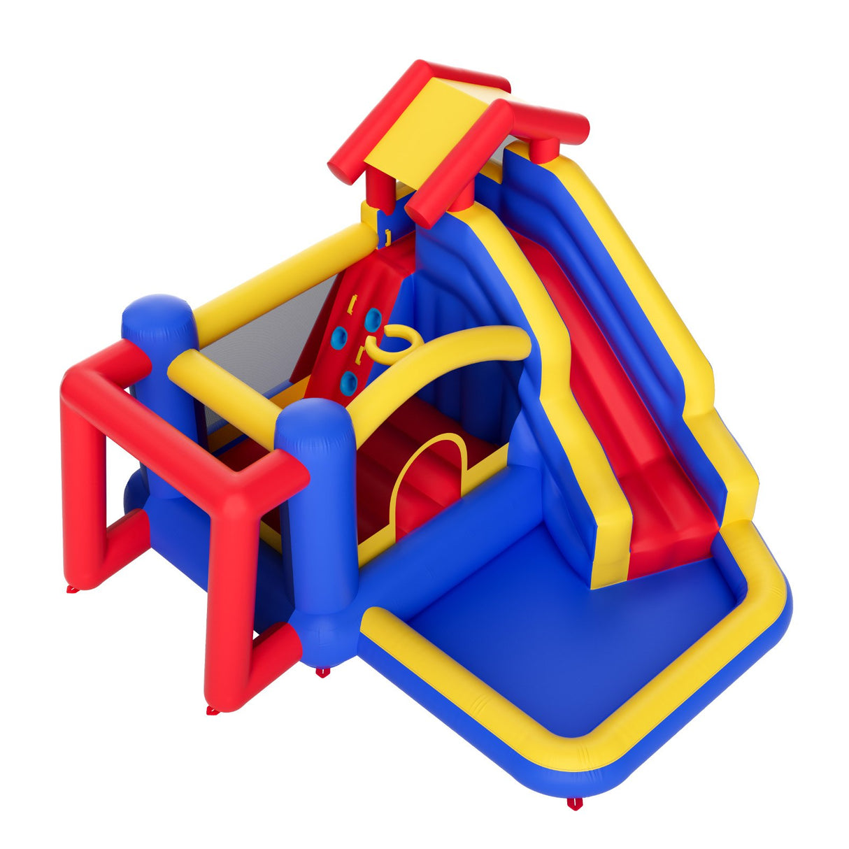 VEVOR Inflatable Bounce House, Outdoor High Quality Playhouse Trampoline, Jumping Bouncer with Blower, Slide, and Storage Bag, Family Backyard Bouncy