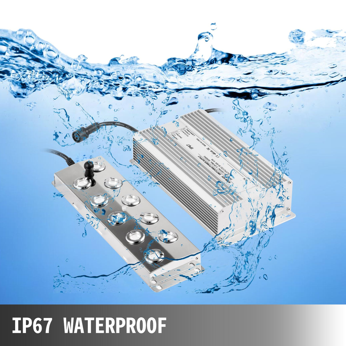 VEVOR Mist Maker 10 Head Ultrasonic Mist Fogger with Waterproof Power Supply Ultrasonic Fogger Humidifier Stainless Steel Pond Mister Fogger 5kg/h