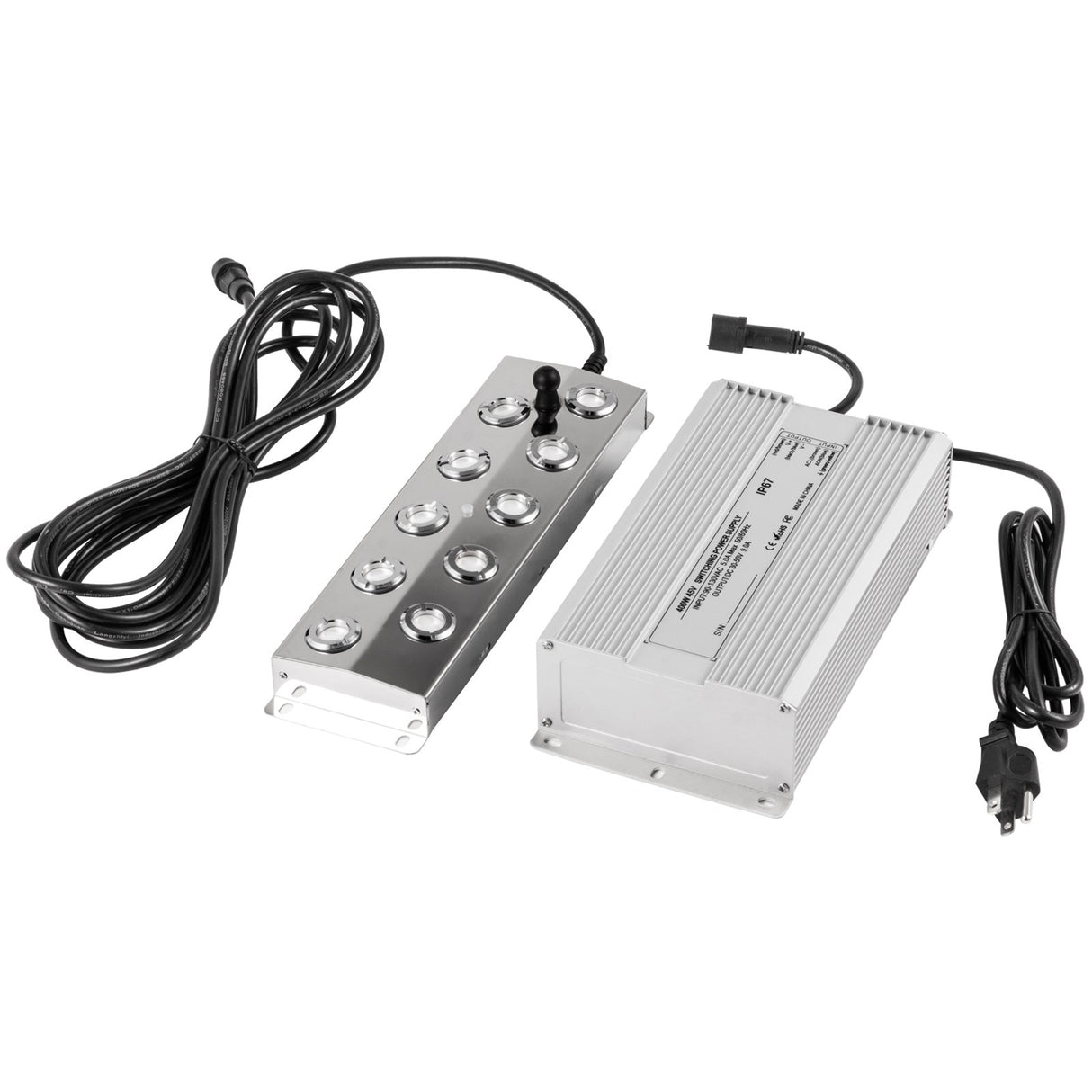 VEVOR Mist Maker 10 Head Ultrasonic Mist Fogger with Waterproof Power Supply Ultrasonic Fogger Humidifier Stainless Steel Pond Mister Fogger 5kg/h Ultrasonic Mist Humidifier for Gardening and Pond