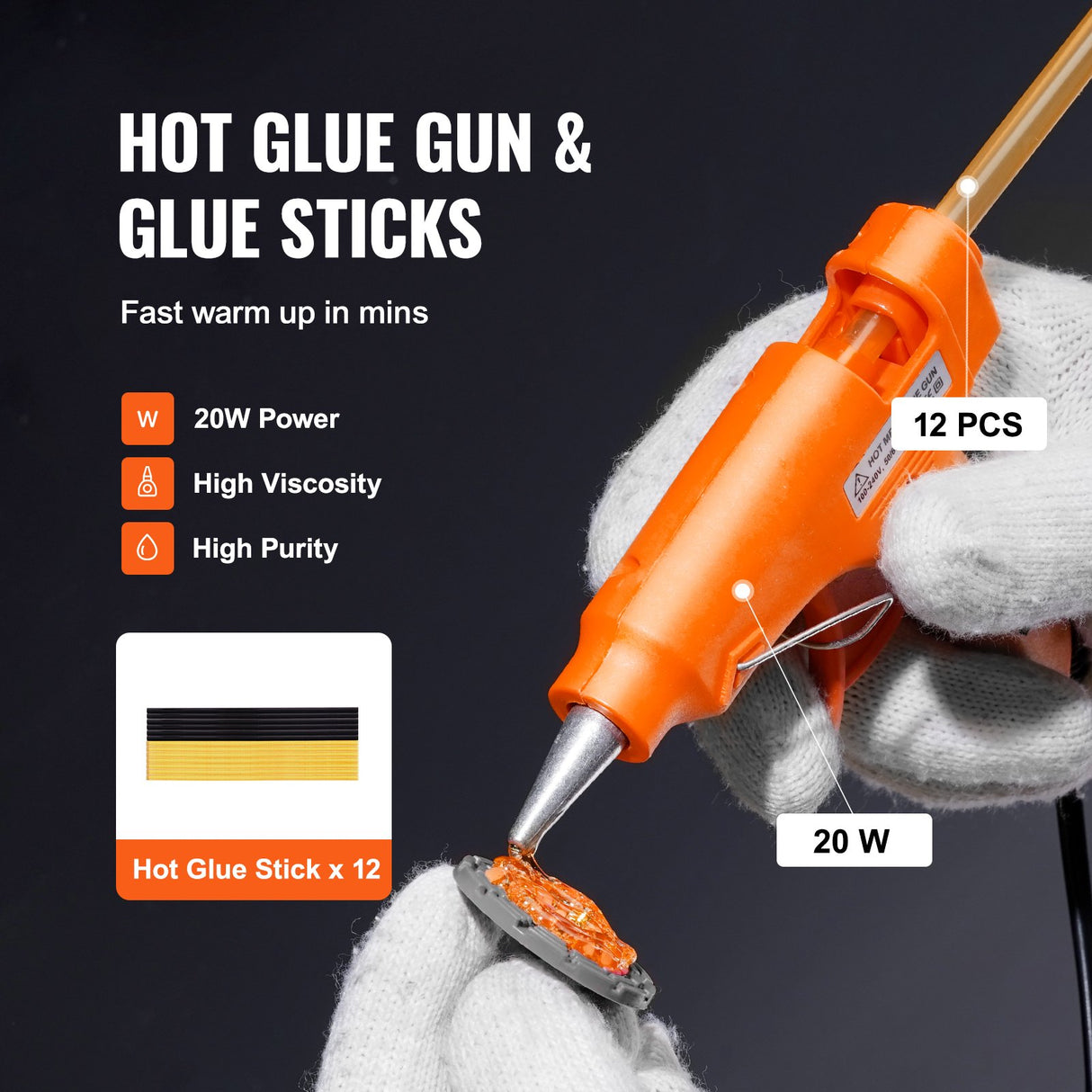 VEVOR 25 PCS Dent Removal Kit, Auto Body Paintless Dent Removal Tools Kit with Bridge Puller, Puller Tabs, Hot Melt Glue Gun, Glue Sticks, Dent Puller Kit for Auto Body Dents, and Other Metal Surface