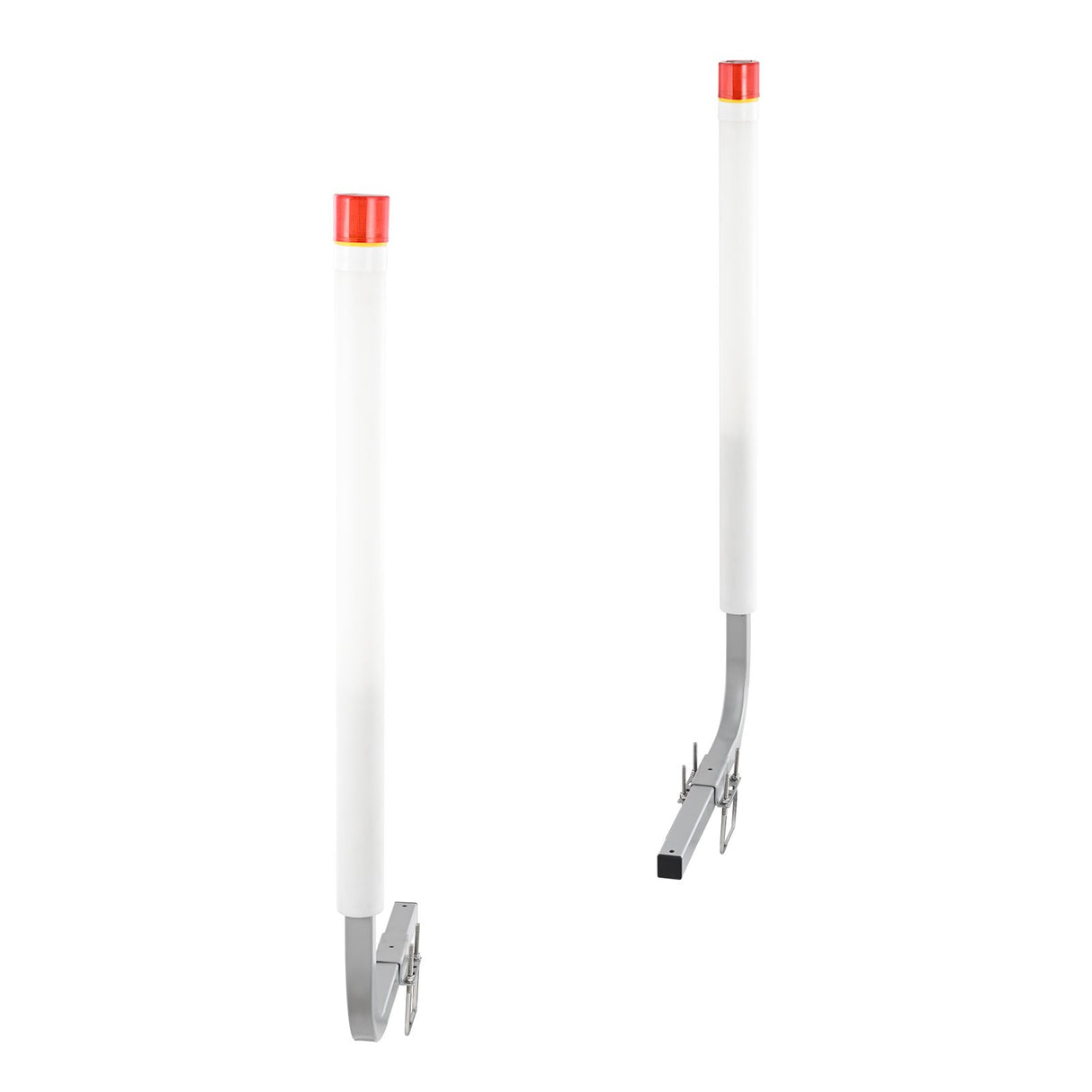 Boat Trailer Guide, 1.57M with LED Light Trailer Guide Poles, 2PCS Rustproof Galvanized Steel Trailer Guide ons, Trailer Guides with PVC Pipes, for Ski Boat, Fishing Boat or Sailboat Trailer