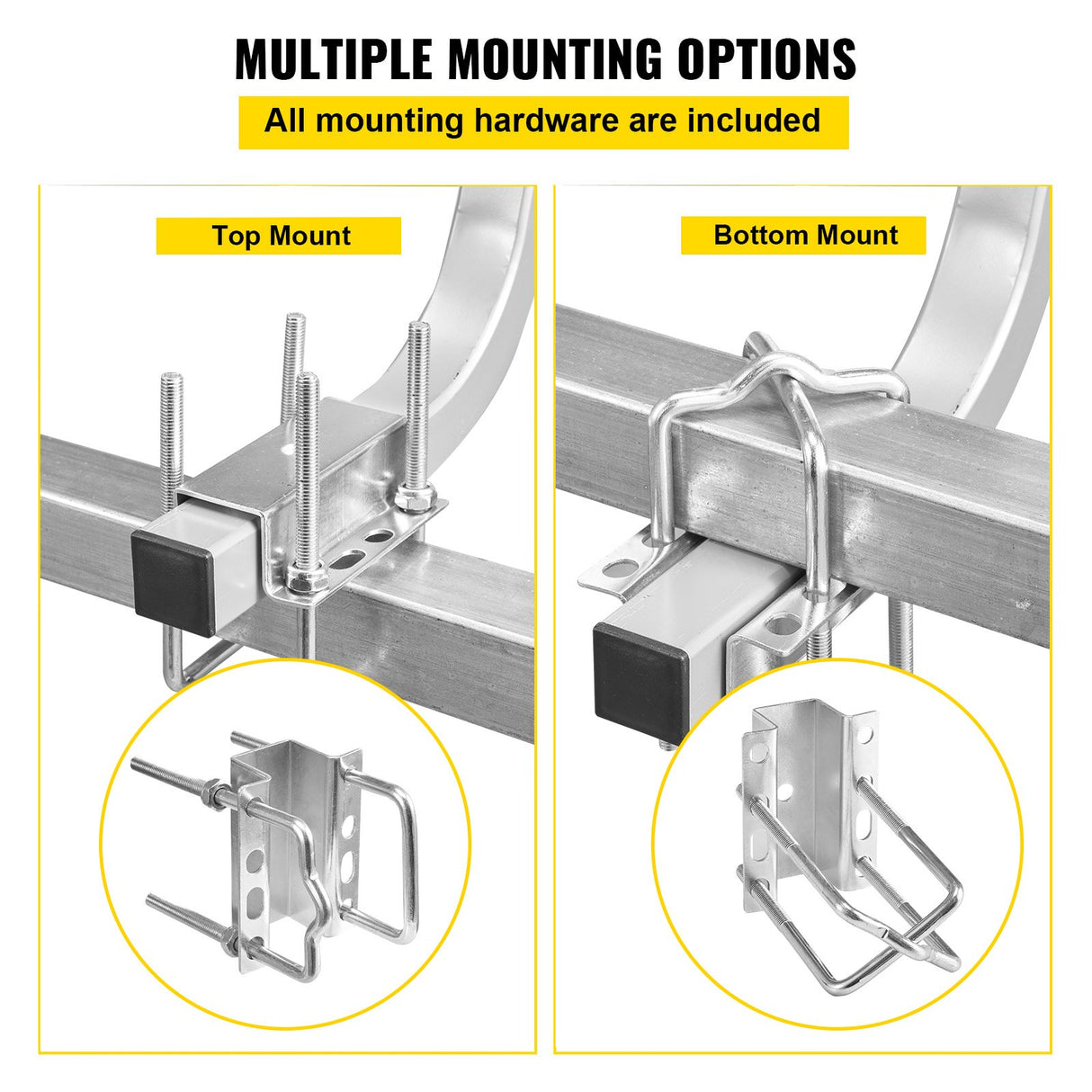 VEVOR Boat Trailer Guide on, 24", One Pair Trailer Pontoon Bunk Board Guide-ons, Steel Trailer Guides, Complete Mounting Accessories Included, for Ski