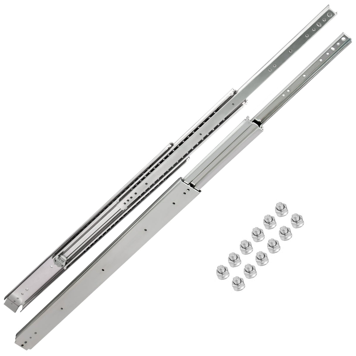 VEVOR Drawer Slides, 1 Pair 42 Inch Heavy Duty Drawer Slides, Ball Bearing Side Mount Drawer Hardware Slides, 500 LBS Load Capacity 3-Section Full