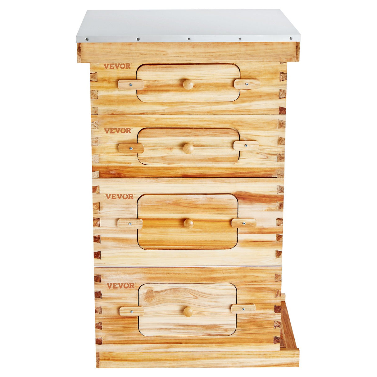 VEVOR Bee Hive 40 Frame Bee Hives Starter Kit, Beeswax Coated Cedar Wood, 2 Deep + 2 Medium Bee Boxes Langstroth Beehive Kit, Transparent Acrylic Windows with Foundations for Beginners Pro Beekeepers