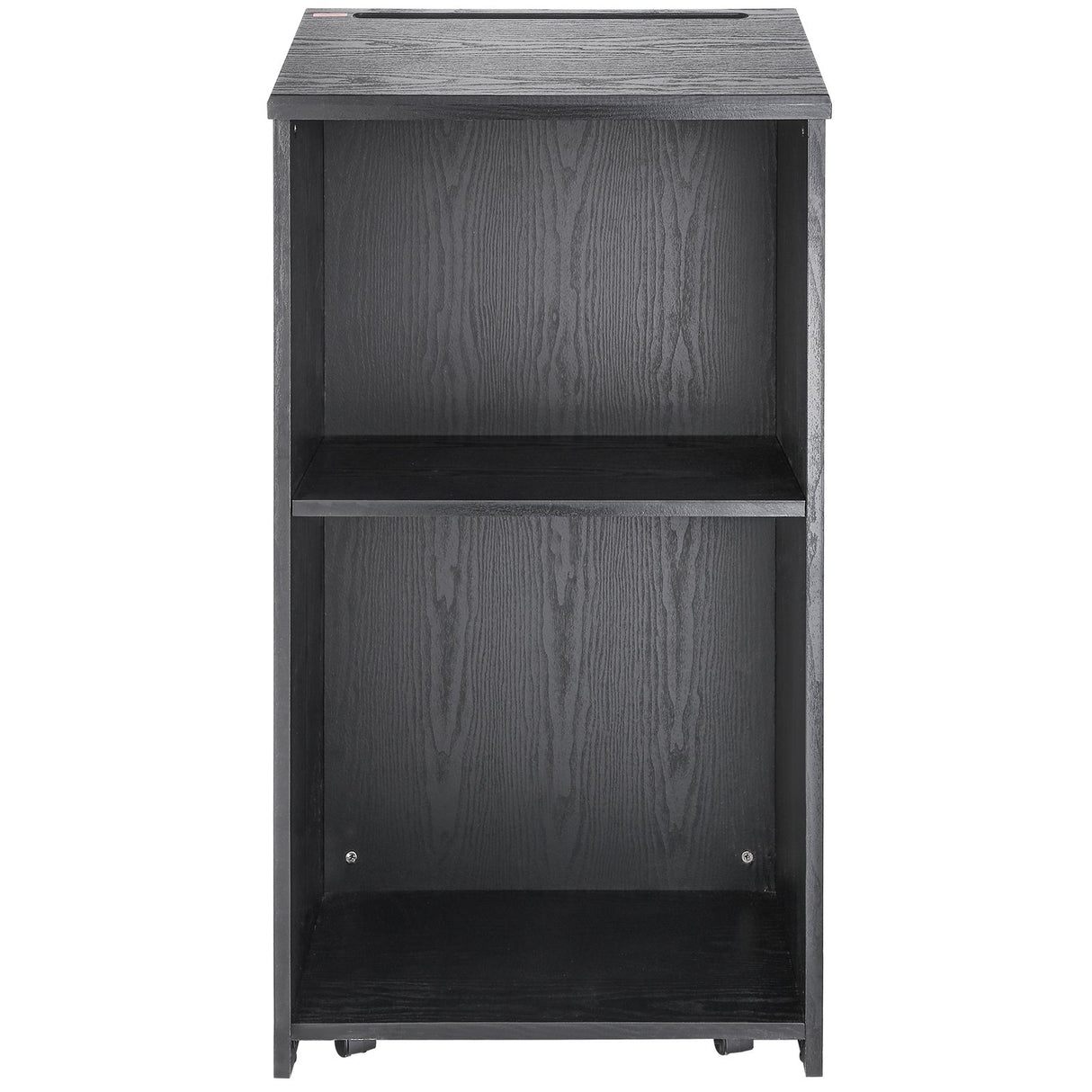 VEVOR Podium Stand, 47 in Hostess Stand with 4 Rolling Wheels, Wood Podium with Storage Shelves, and Slant Desktop, Lecterns & Podiums for Church,
