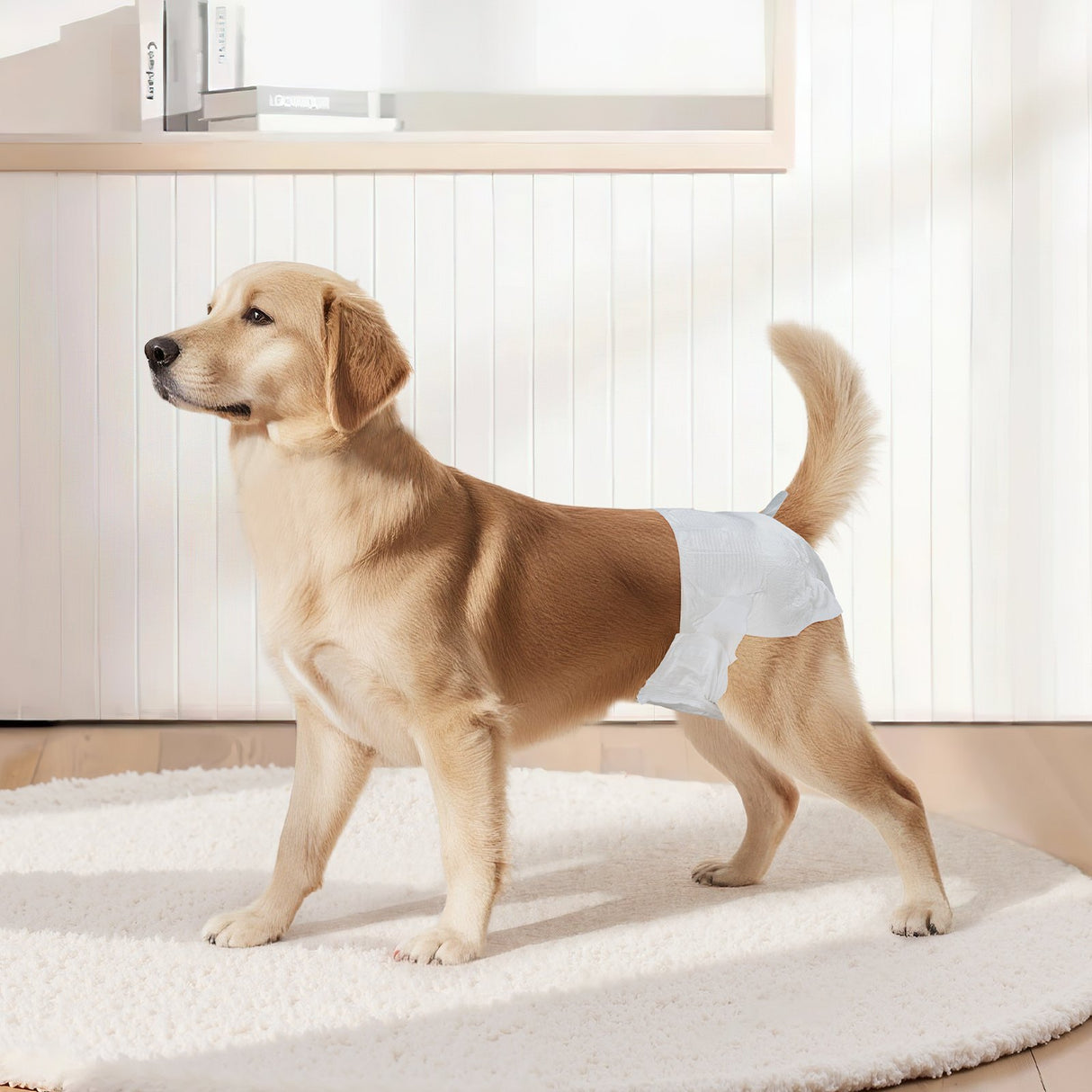 Disposable Dog Diapers, Super Absorbent Female Dog Diapers, 360° Leak-Proof Female Doggy Pet Diaper with Wetness Indicator for Heat Period, Training, Incontinence - M, 144 Count (2 Packs of 72)