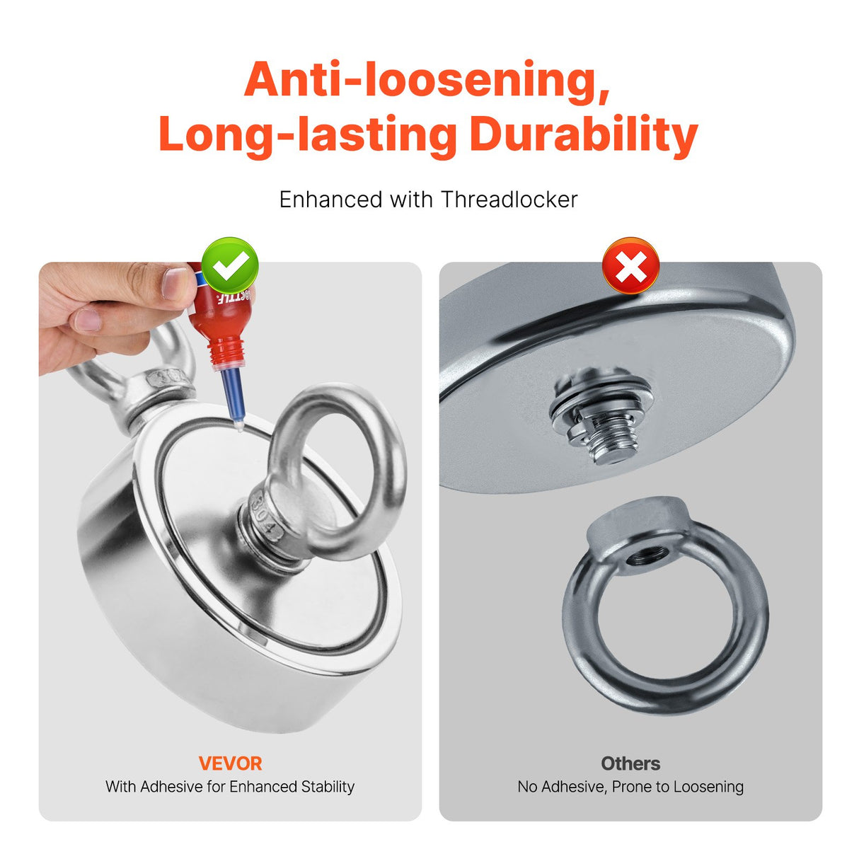454 Kg Strong Fishing Magnet Kit Double-Sided Pull Force Rope Carabiner