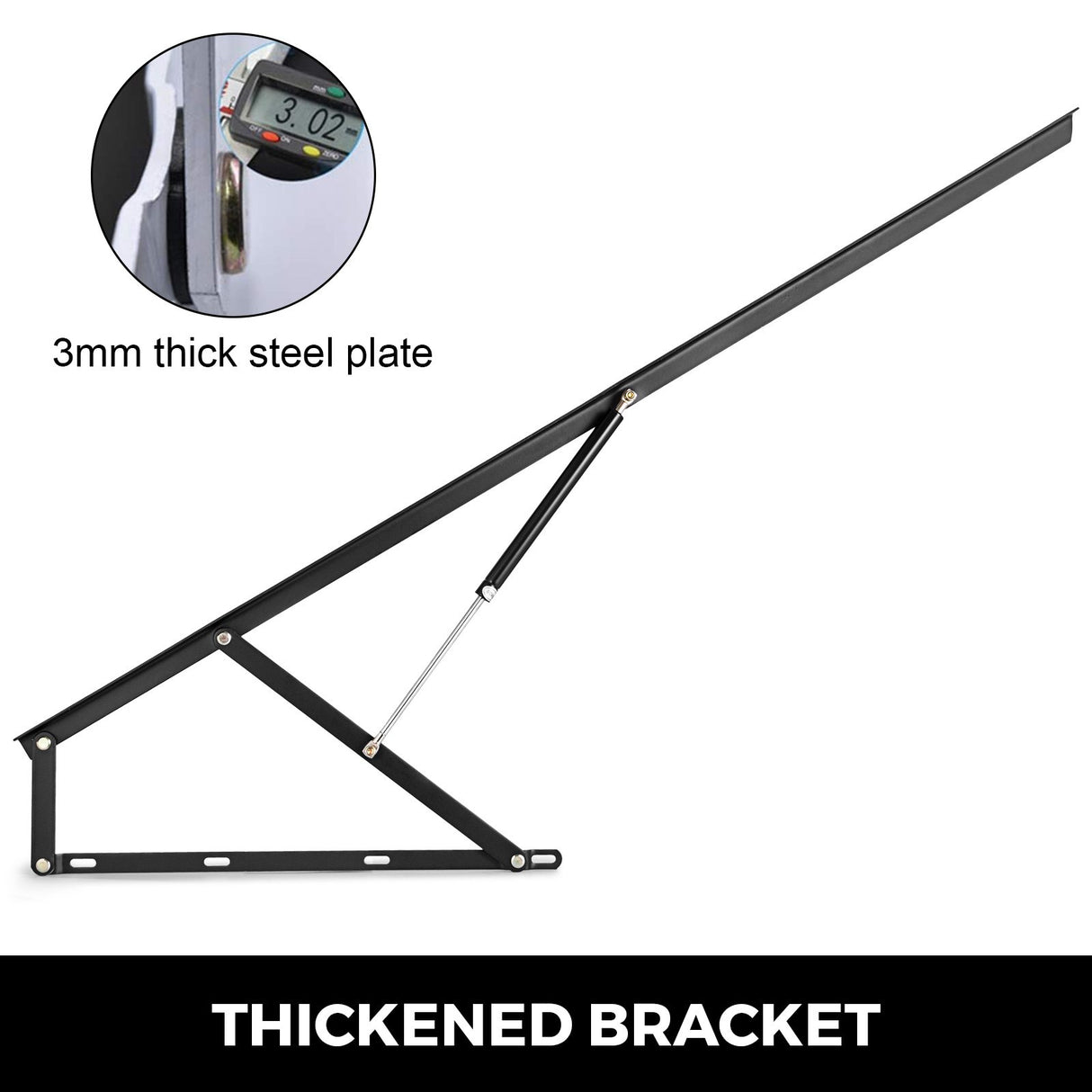 VEVOR Pair of 5FT Pneumatic Mechanism Heavy Duty Gas Spring Kit for Box Bed Sofa Storage Space Saving DIY Project Lifter Lift Up Hardware Black