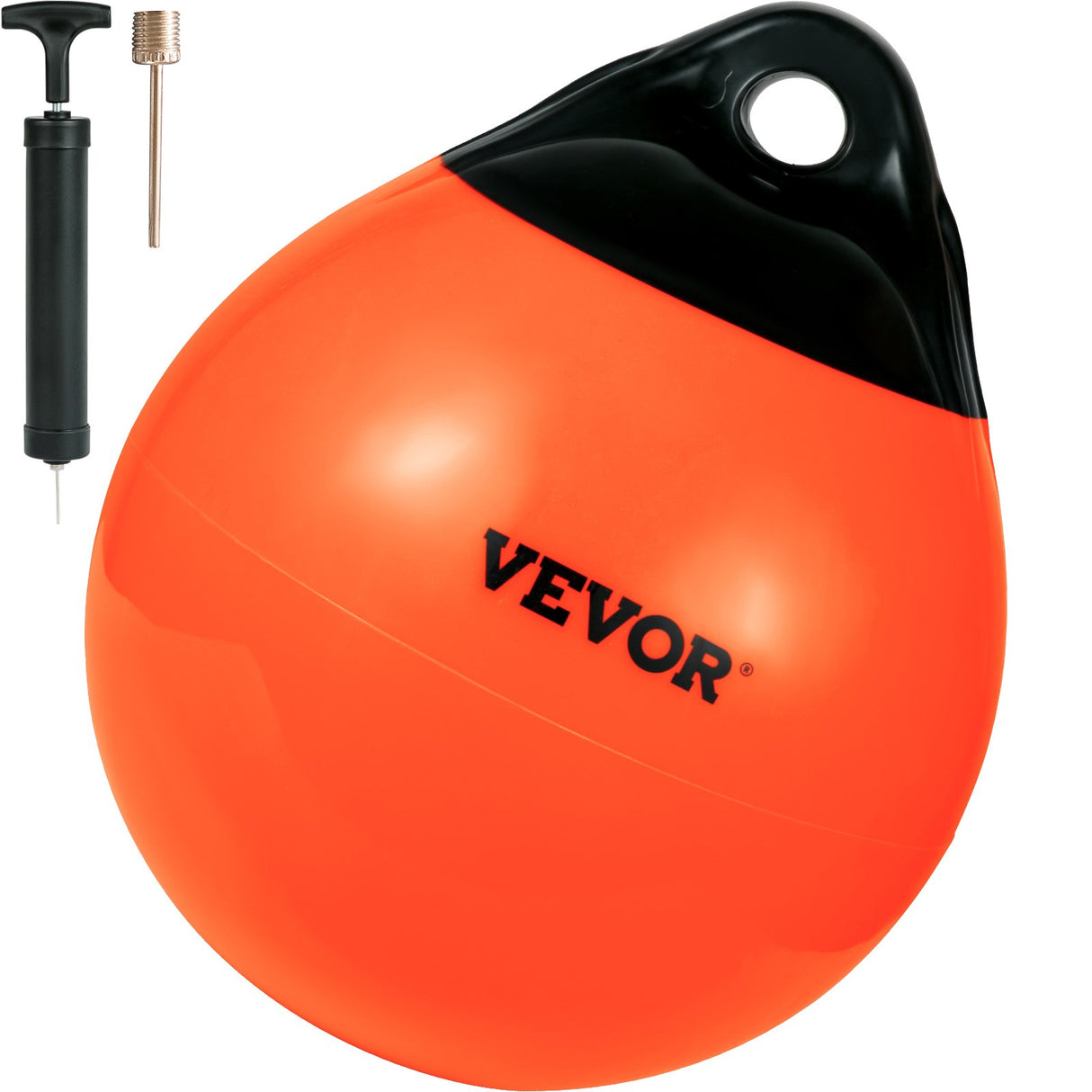 Boat Buoy Balls, 15\" Diameter Inflatable Heavy-Duty Marine-Grade PVC Marker Buoys, Round Boat Mooring Buoys, Anchoring, Rafting, Marking, Fishing, Orange