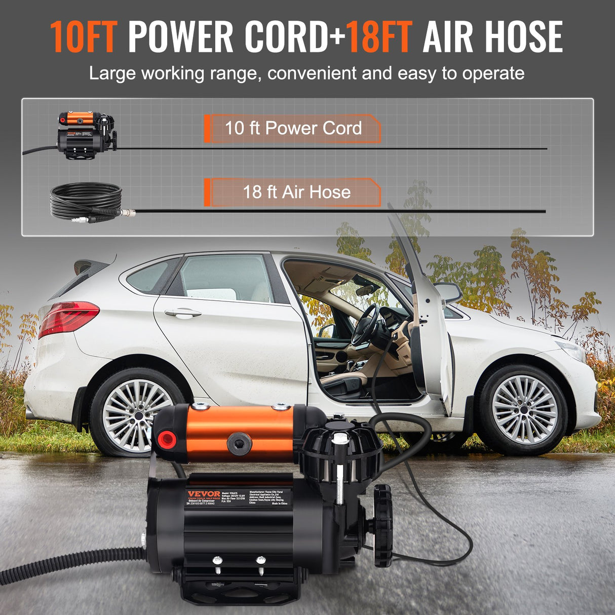 VEVOR Onboard Air Compressor Kit 150PSI Offroad Air Compressor Portable Tire Inflator Heavy Duty 3.5CFM Air Pump for Jeep SUV 4x4 Vehicle
