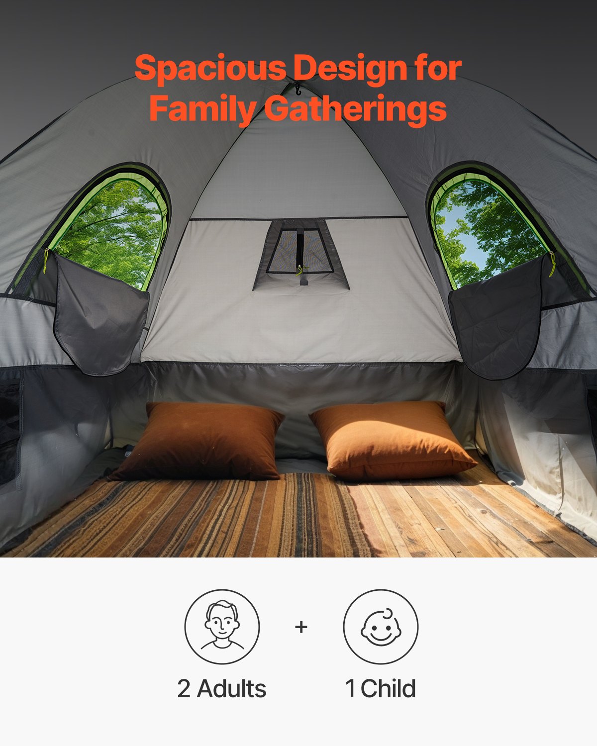 VEVOR Truck Tent 5.5-6.0ft Waterproof PU2000 Truck Bed Camping Tent 2-3 Person