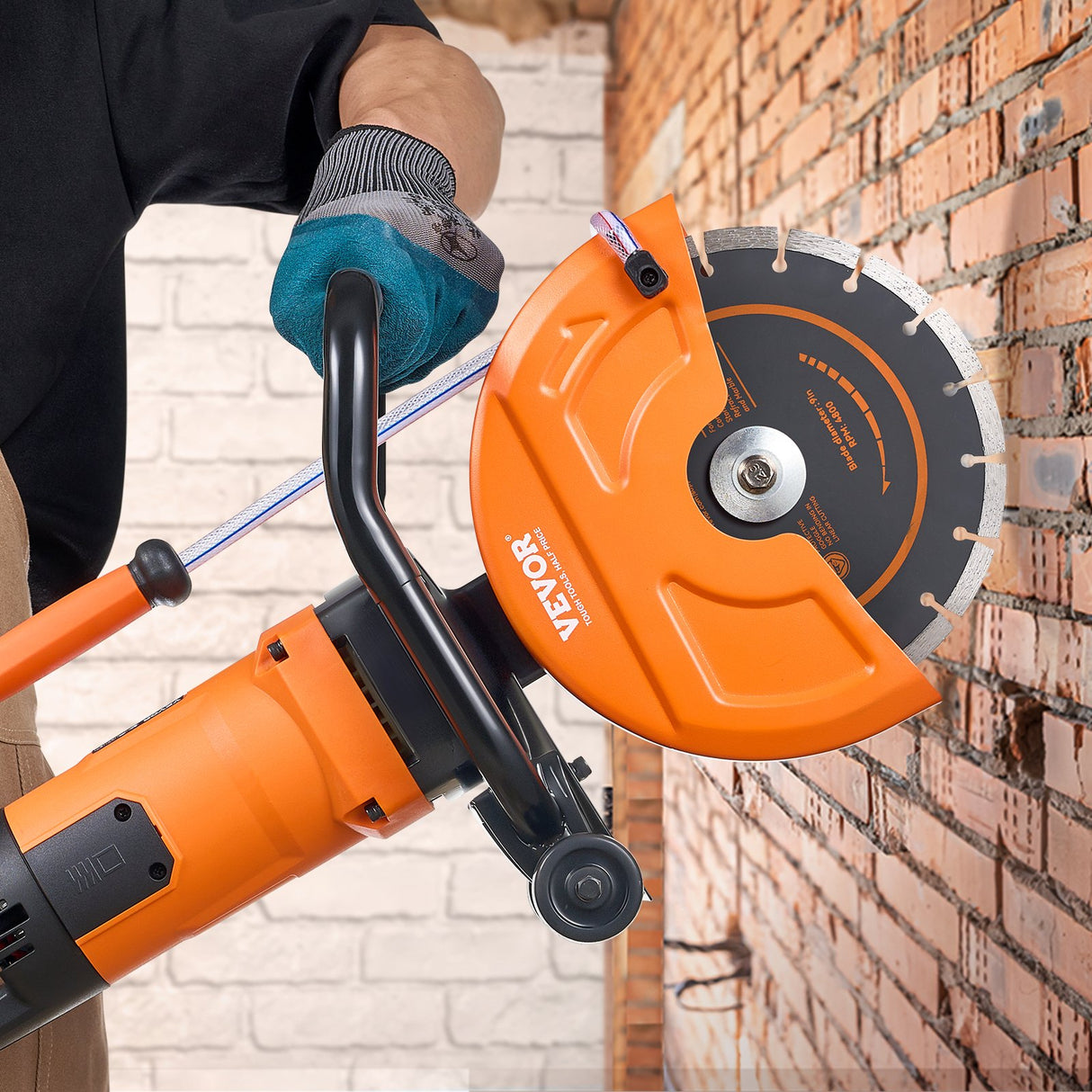VEVOR Electric Concrete Saw, 9 in, 2000 W 15 A Motor Circular Saw Cutter with 3.5 in Cutting Depth,