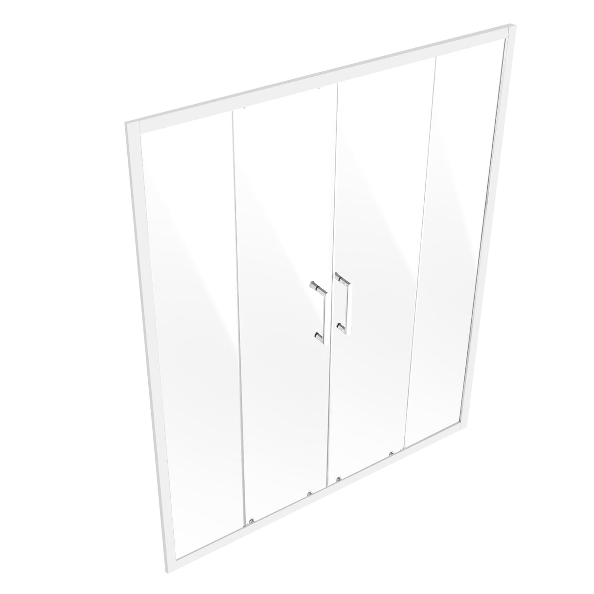 VEVOR Semi-frameless Double Sliding Shower Door SGCC Tempered Glass 1/4" Chrome