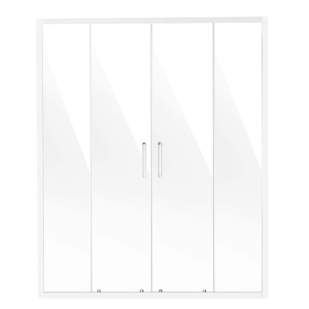 VEVOR Semi-frameless Double Sliding Shower Door SGCC Tempered Glass 1/4" Chrome
