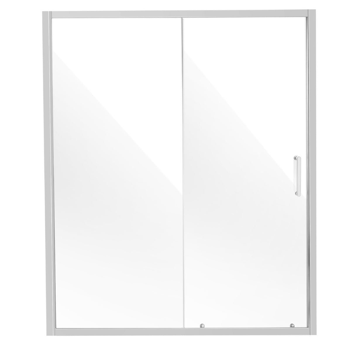 VEVOR Semi-frameless?Shower Door 57.7-59"?x 70"?SGCC Tempered Glass 1/4"?Chrome