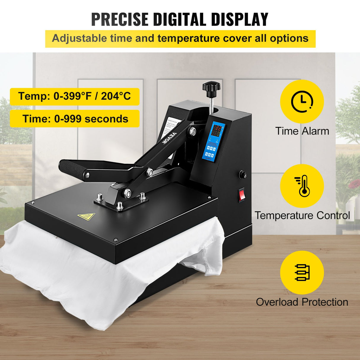 VEVOR Heat Press 15X15 Inch Heat Press Machine Industrial Quality Power T Shirt Heat Press Sublimation Machine Clamshell Heat Press Machine for T