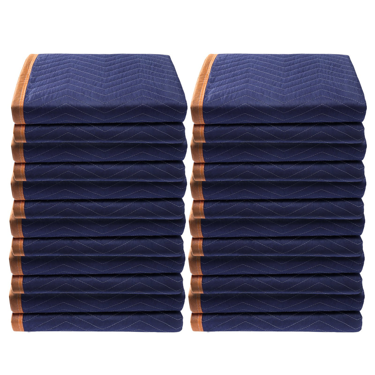 VEVOR Moving Blankets, 2032 x 1829 mm, 15.6 kg/dz, 12 Packs, Professional Non-Woven & Recycled Cotton Packing Blanket, Heavy Duty Mover Pads for Protecting Furniture, Floors, Appliances, Blue/Orange