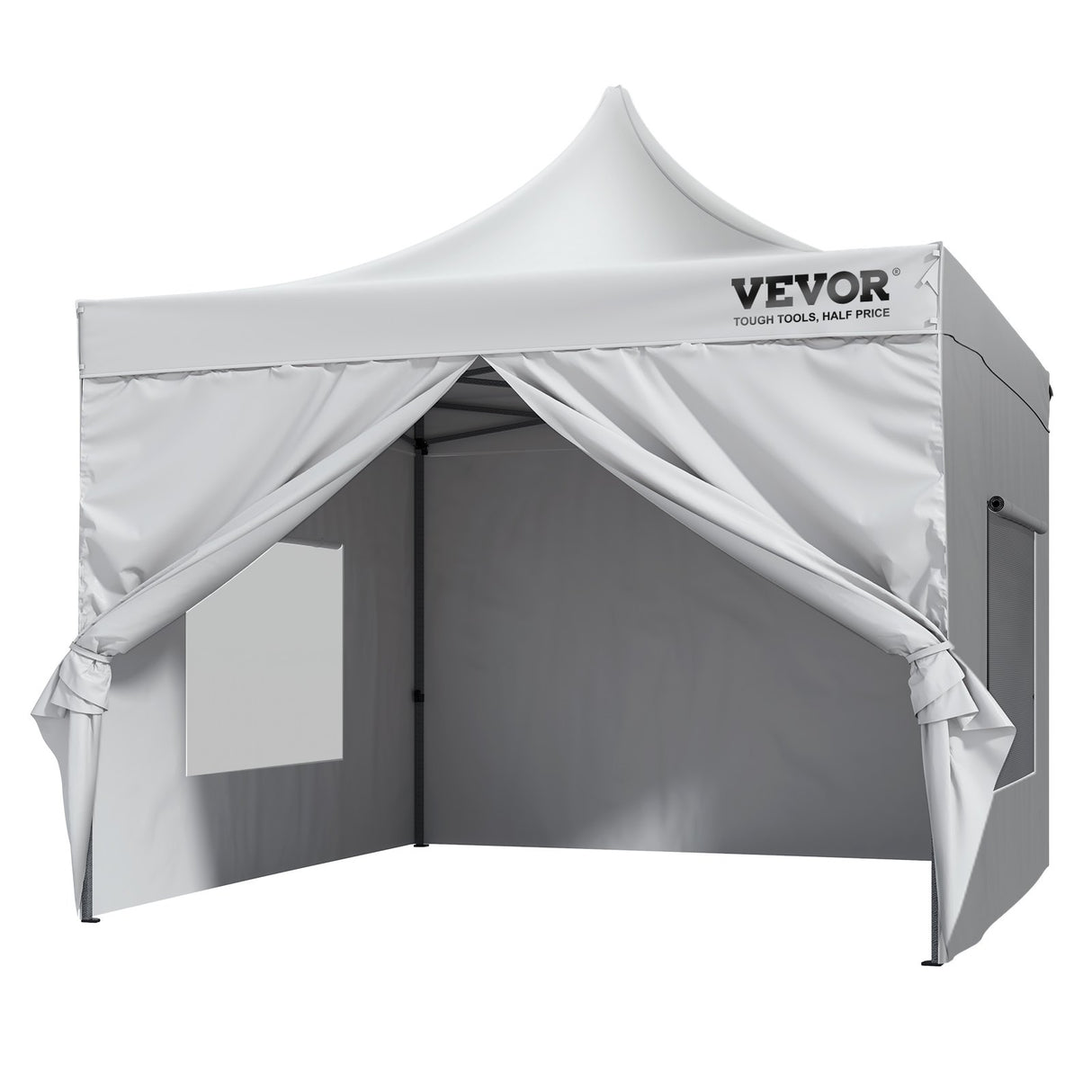 VEVOR Pop Up Canopy Tent Outdoor Gazebo Tent 10x10FT with Sidewalls & Bag White