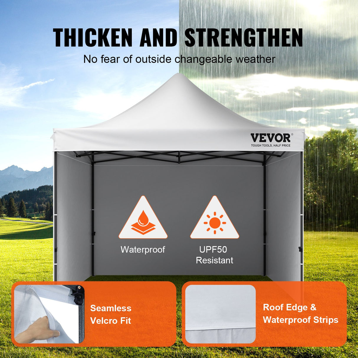 VEVOR Pop Up Canopy Tent Outdoor Gazebo Tent 10x10FT with Sidewalls & Bag White
