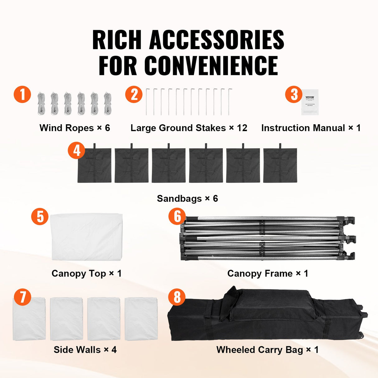 VEVOR Pop Up Canopy Tent Outdoor Gazebo Tent 10x20FT with Sidewalls & Bag White