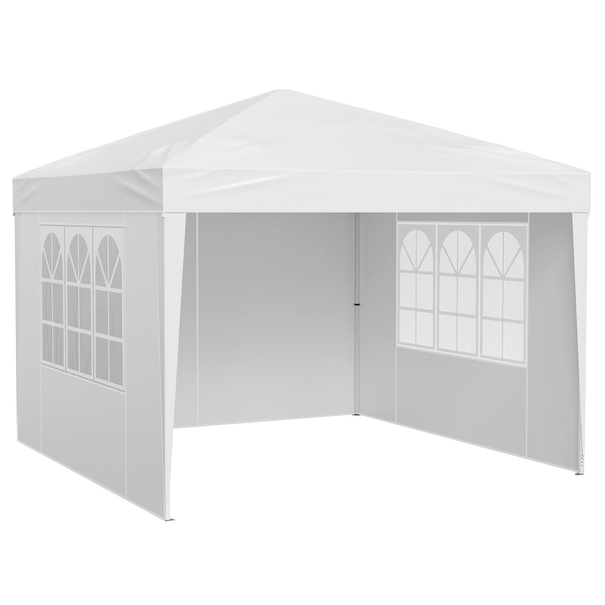 VEVOR Pop Up Canopy, 2.95 x 2.95 m Instant Canopy Portable Gazebo with 3 Sidewalls & 2 Ventilated Windows, Height Adjustable Pop-Up Outdoor Shelter Tent for Events, Patio, Backyard, Party, Parking