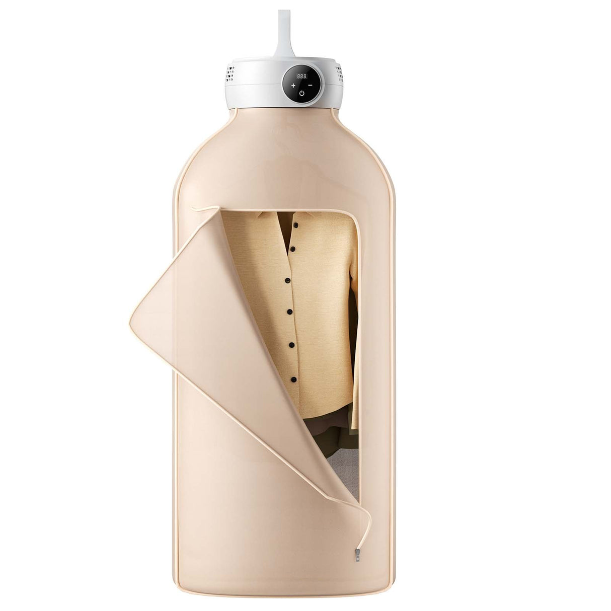 VEVOR Portable Clothes Dryer, Clothes Dryer with Dryer Bag, PTC Heating & LED Display, Foldable Mini Dryer with 5-H Timer for Apartments, Dorms, RVs, or Hotels, 600W, Beige