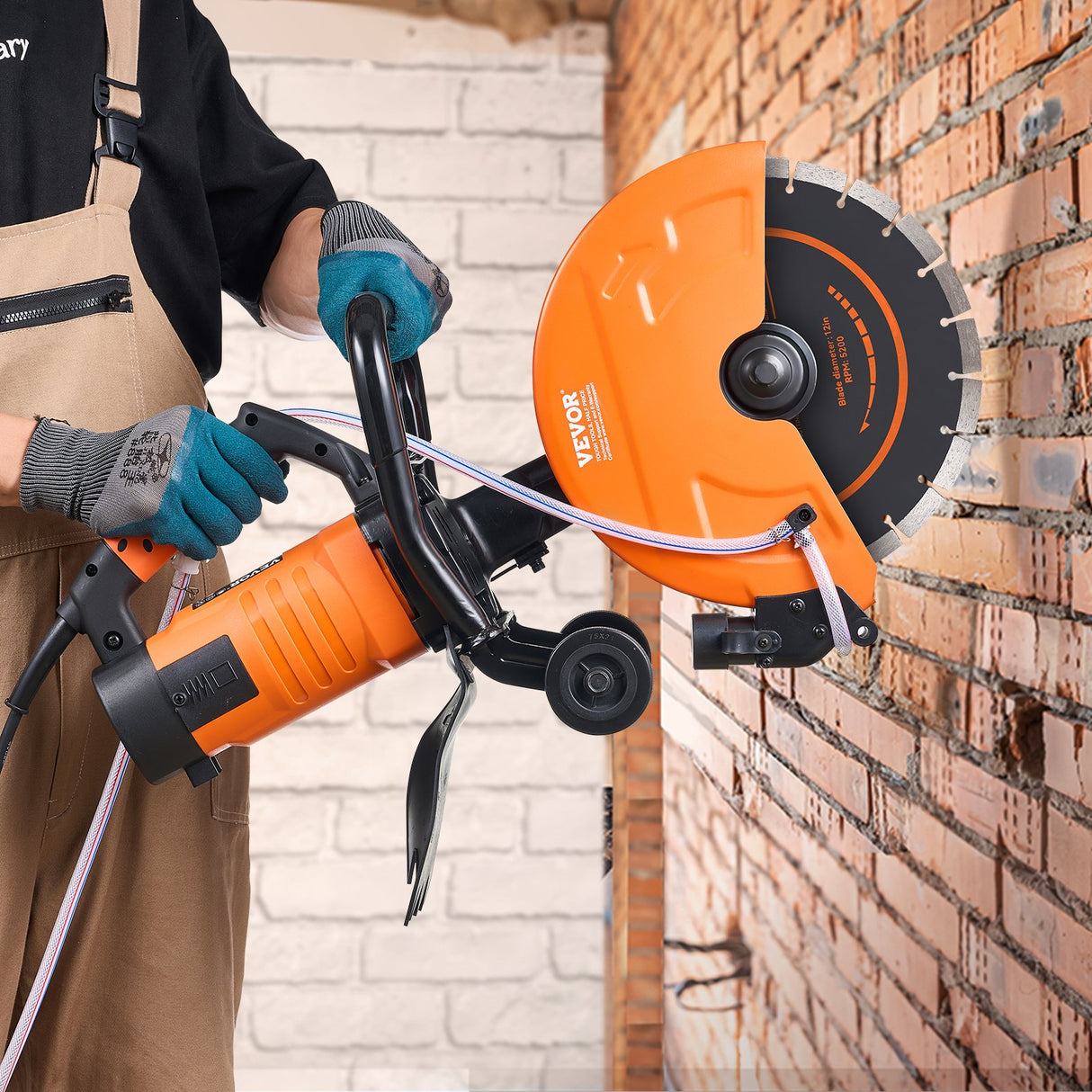 VEVOR 30.48cm Electric Concrete Saw Wet/Dry Saw Cutter with Water Pump and Blade